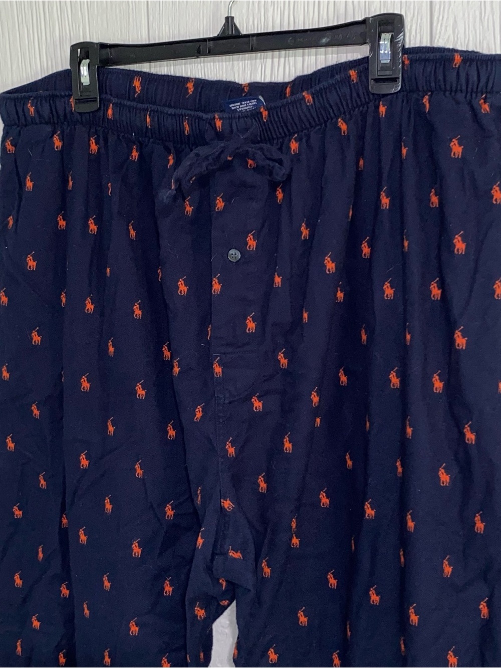 Polo Ralph Lauren Men’s Sleepwear Pants XL Navy Orange Ponys AOP